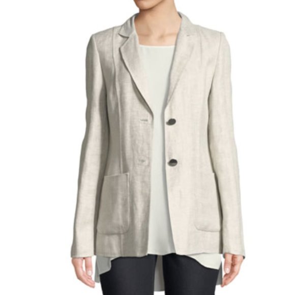 Lafayette 148 New York Kenley Portico Linen Jacket Sz 8